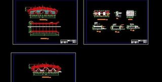 某市三孔拱桥建筑施工图