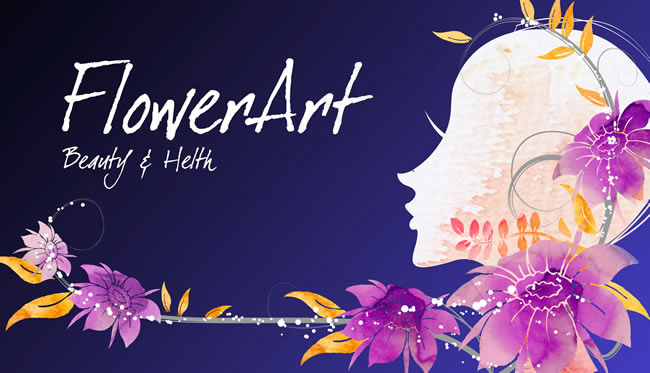 手绘花朵与美女人物插画设计psd素...