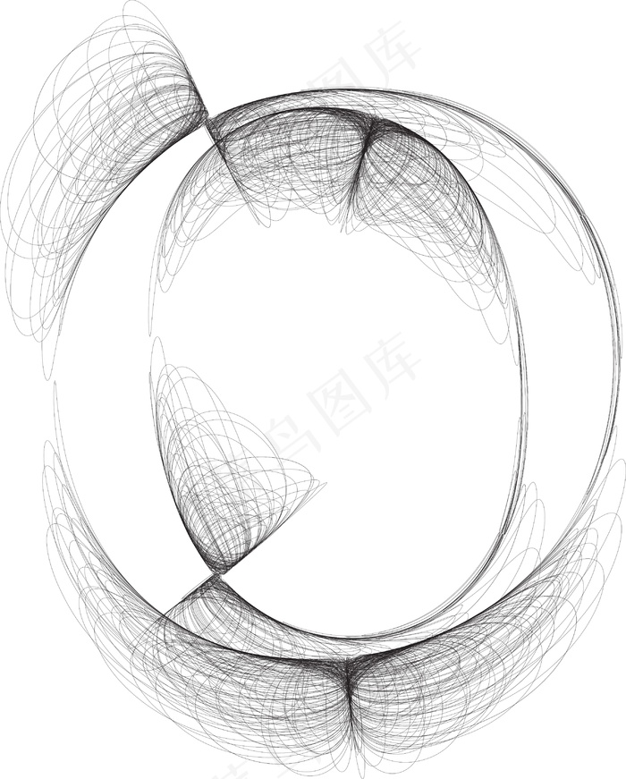 手绘字体字母O矢量插画