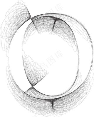 手绘字体字母O矢量插画