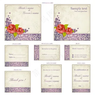 精美花纹复古邀请卡矢量素材 精美花纹复古邀请卡矢量素材