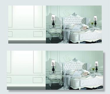 欧式白色卧室室内场景图片