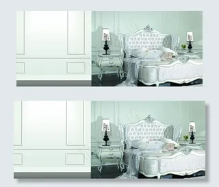 欧式白色卧室室内场景图片