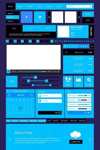 metro ui设计psd分层