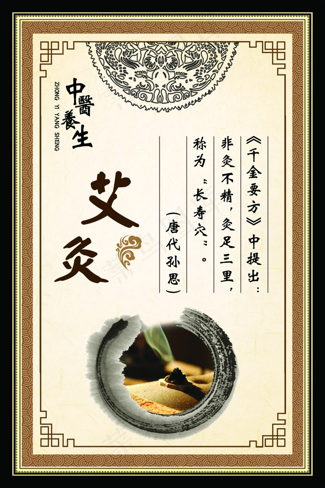 艾灸中医养生展板