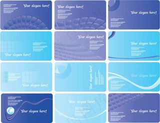 科技类名片设计素材矢量图