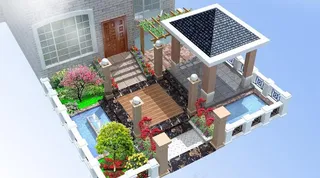 别墅花园效果图图片