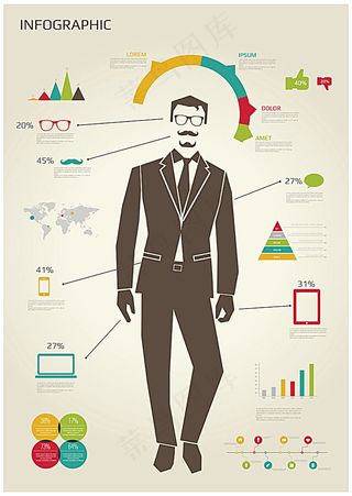 商务人物图表信息