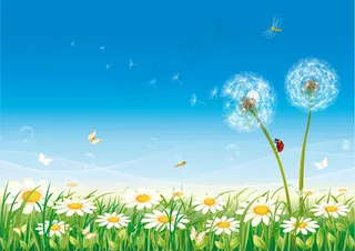 矢量梦幻花朵鲜艳背景素材