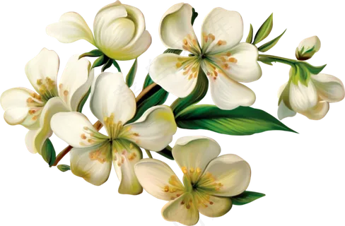 手绘逼真浅色小花png透明素材
