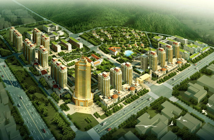 城市鸟瞰图图片