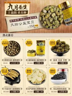 淘宝店铁皮石斛养生店铺模版