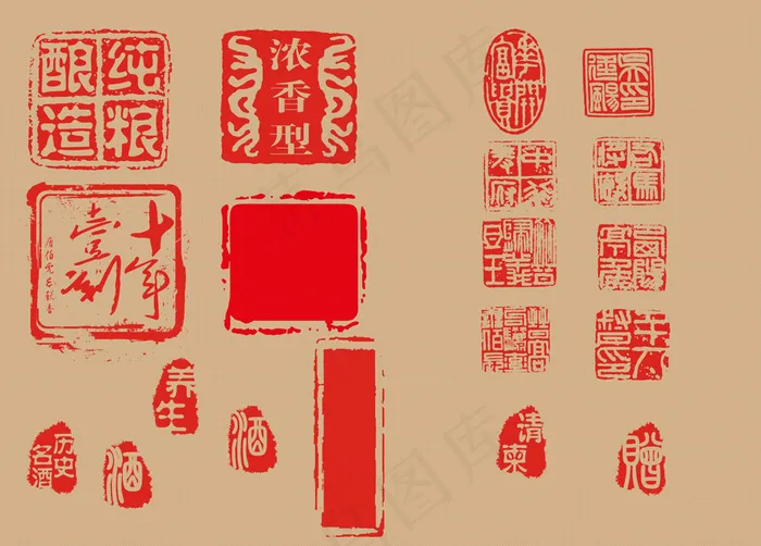 仿古印章cdr矢量模版下载
