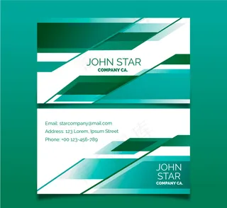 绿色几何形商务名片正反面矢量素材_sccnn