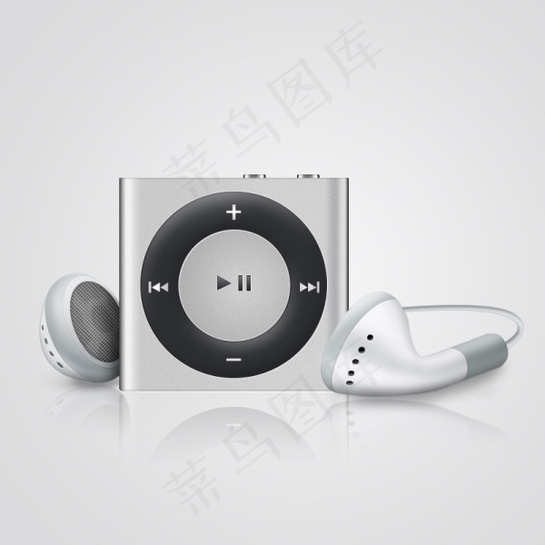手绘苹果MP3，素雅白。psd模版下载