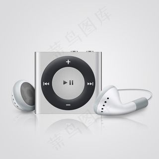 手绘苹果MP3，素雅白。