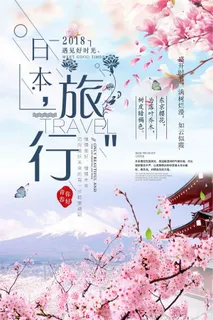 日本春季旅游海报 日本春季旅游海报