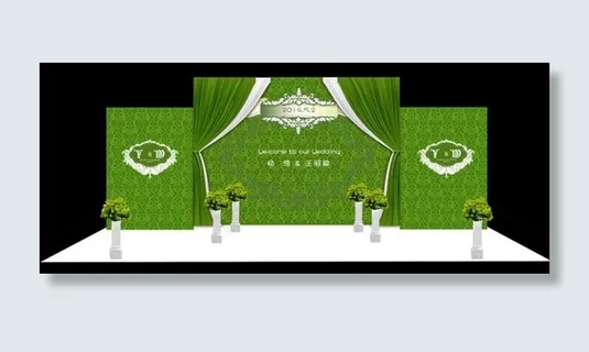 绿色高档婚礼效果图