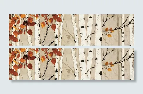 油画装饰画（白桦林）