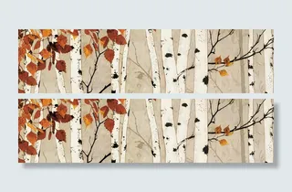 油画装饰画（白桦林）