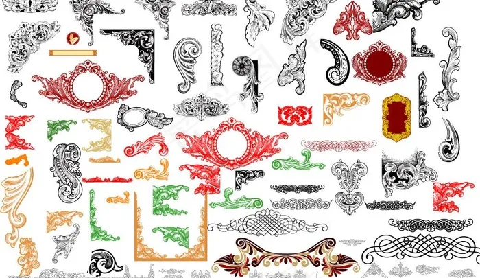 欧式设计元素-叶子图片ai矢量模版下载