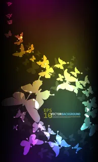 在黑暗中发光的矢量蝴蝶