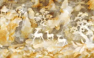 3D玉雕玄关背景