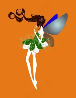 卡通人物小女孩矢量图儿童美女剪影