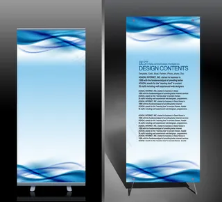 蓝色动感X展架设计 易拉宝设计