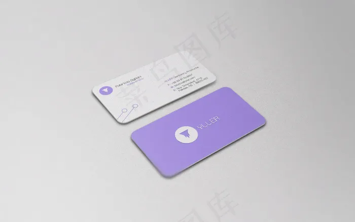 紫色名片样机psd模版下载