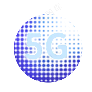 5G蓝色科技风圆形卡通素材下载,免抠元素