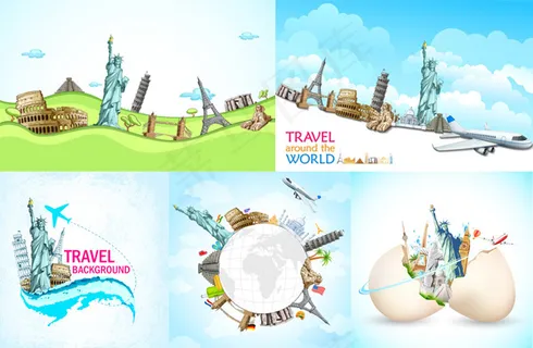 时尚的旅游地标矢量素材 时尚的旅游地标矢量素材