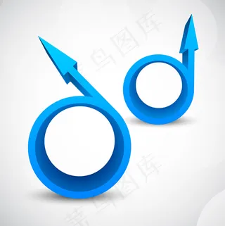 蓝色圆环箭头矢量素材