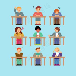 9款课堂学生设计矢量素材