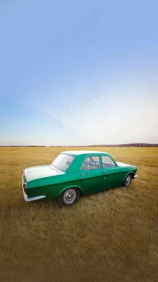 草原上的车高清摄影图片