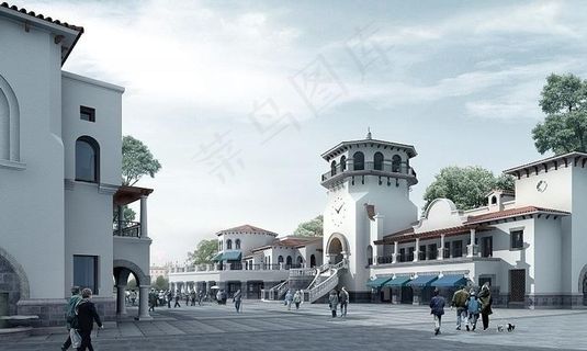 欧式别墅建筑效果图图片