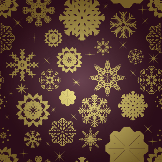 晶体雪花背景矢量图