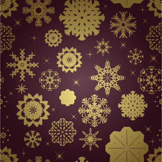 晶体雪花背景矢量图