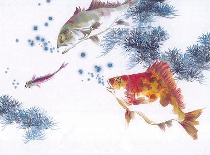 水墨鱼类动物图片