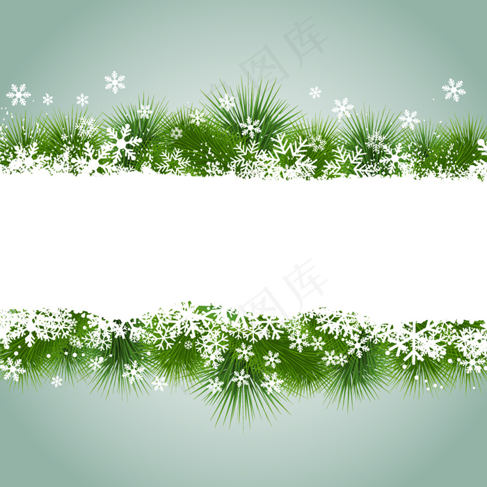 雪花和草的圣诞框