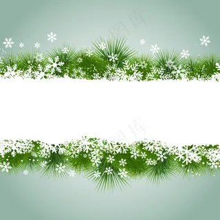 雪花和草的圣诞框