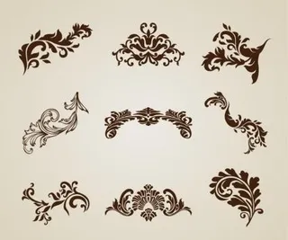 老式的美丽的设计元素矢量集
