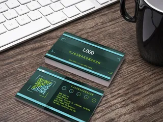 2017科技炫光折页名片