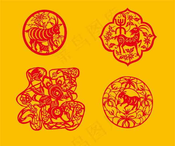 2015羊年剪纸psd模版下载
