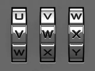 vwx英文字母密码锁滚轮