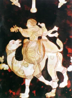 螺钿紫檀五弦琵琶背面局部 螺钿紫檀五弦琵琶背面局部