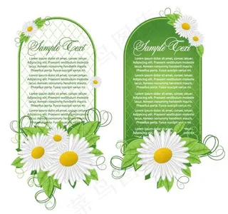 鲜花绿叶装饰横幅矢量图