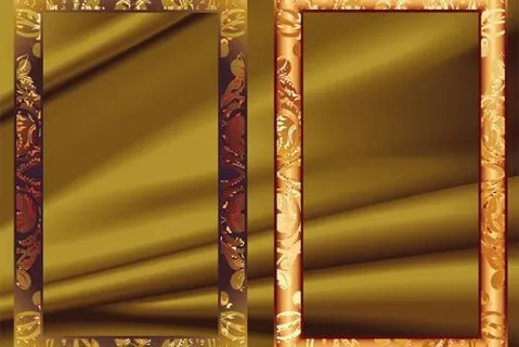 华丽金色花纹相框图片