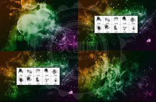 高清晰星云和星空背景笔刷