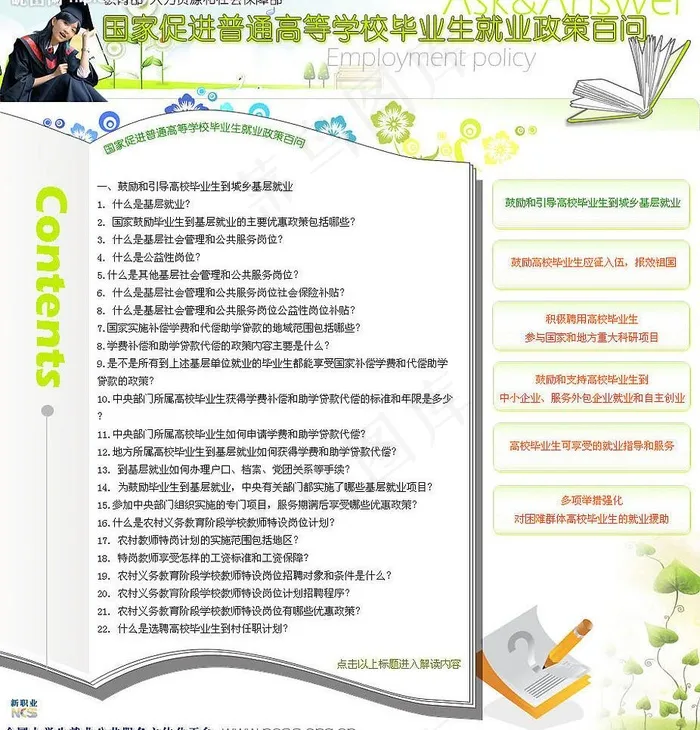 国家促进普通高等学校毕业生就业政策...psd模版下载